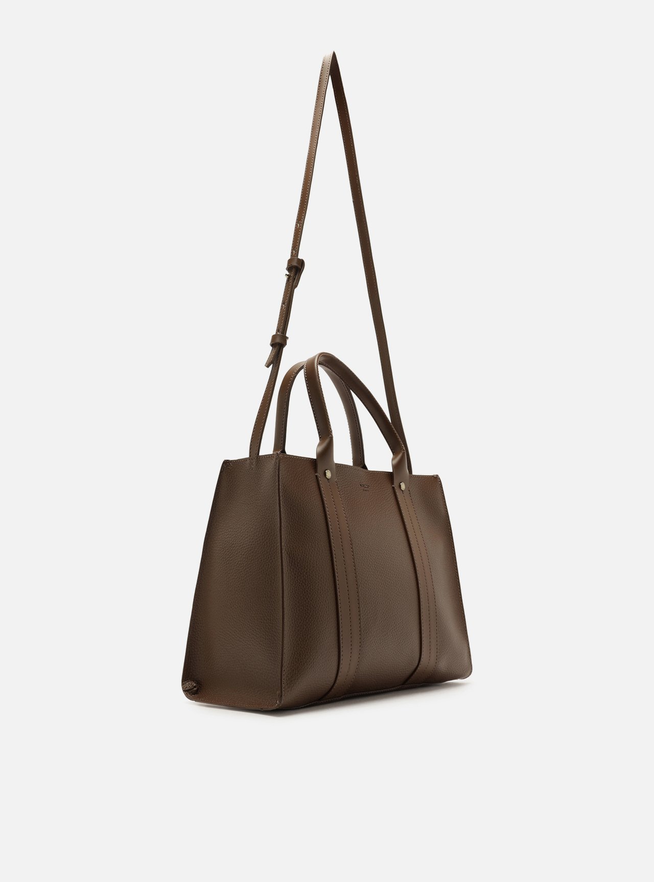 Bolsa Tote Marrom Grande Granulada — foto 5