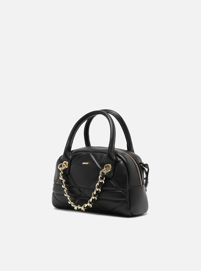 Bolsa Tiracolo Preta Pequena Corrente Matelassê