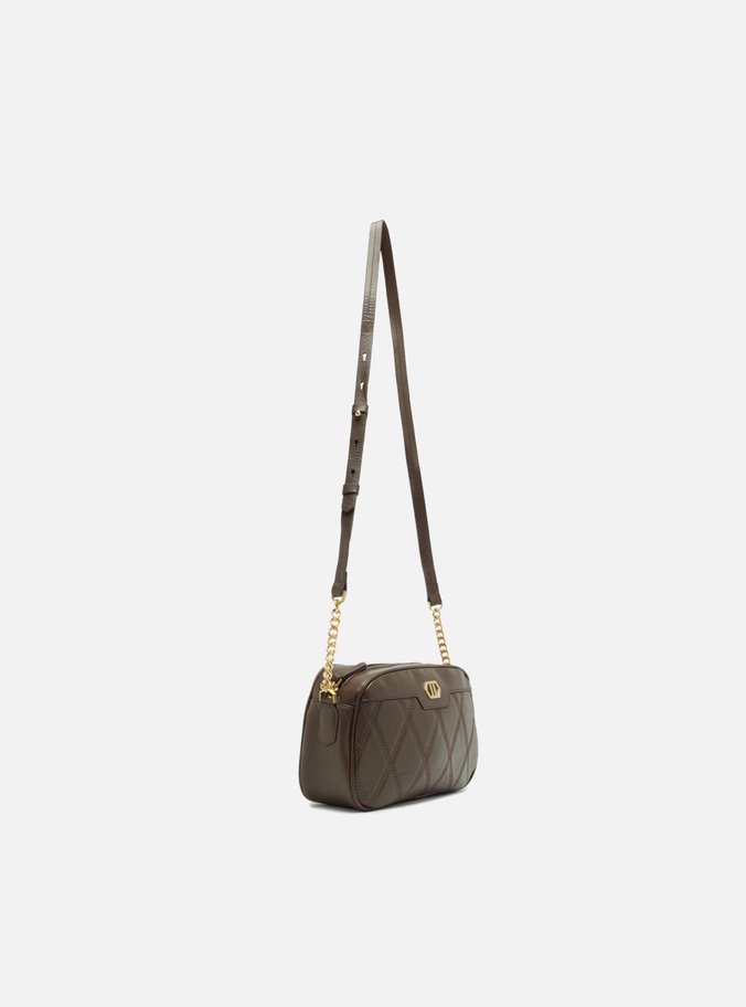 Bolsa Tiracolo Marrom Couro Matelassê Pequena