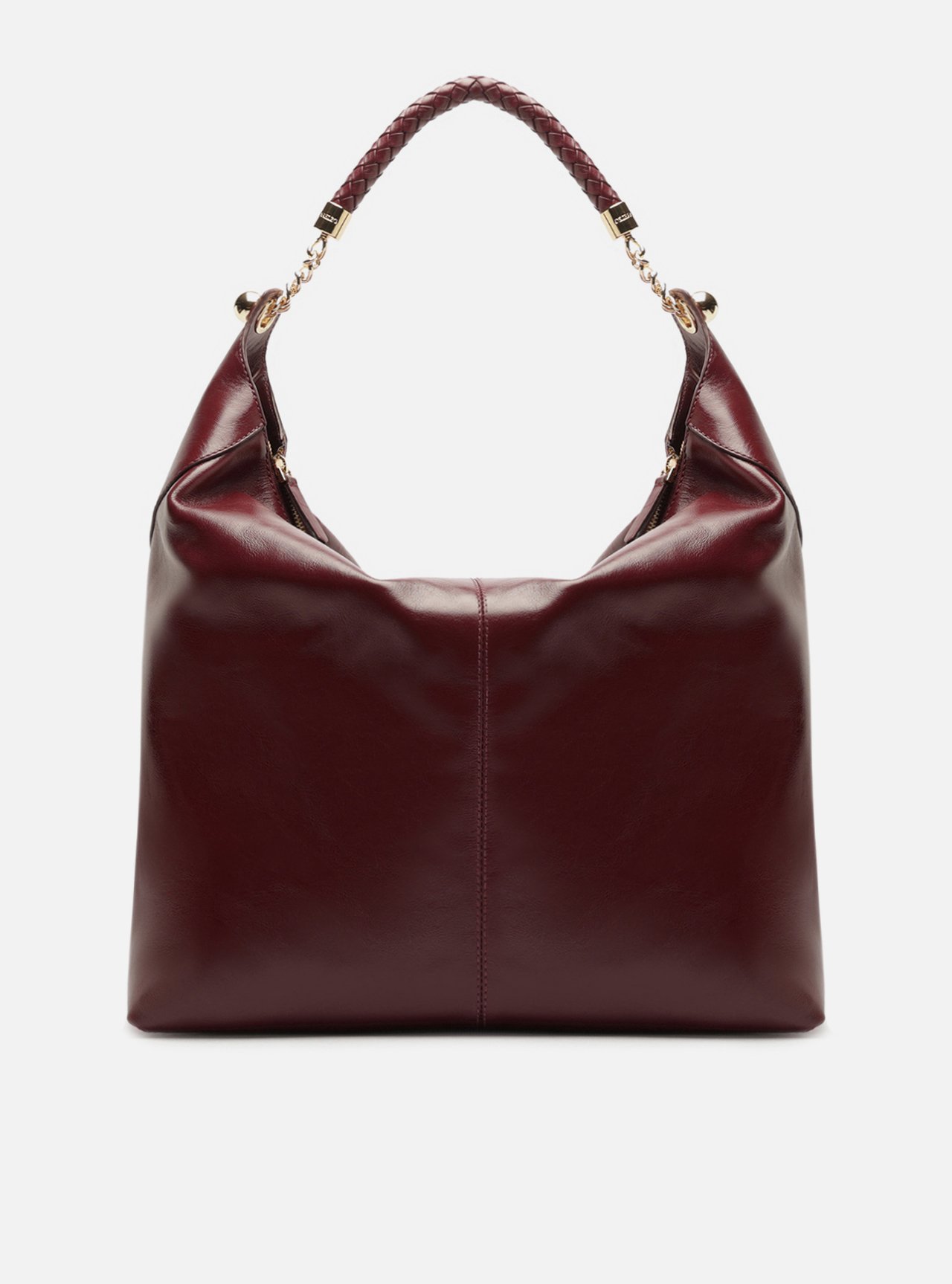 Bolsa Hobo Vermelha Couro Grande Tressê — foto 3