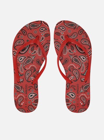 Chinelo de Dedo Vermelho Paisley Brizza