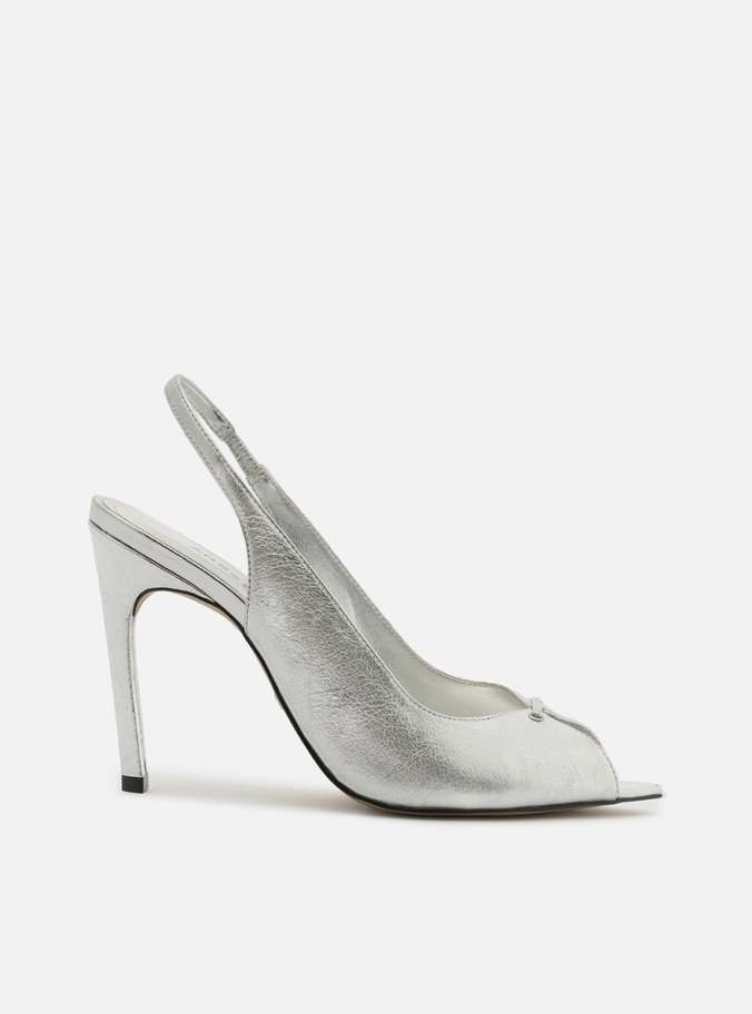 Sandália Prata Salto Alto Slingback
