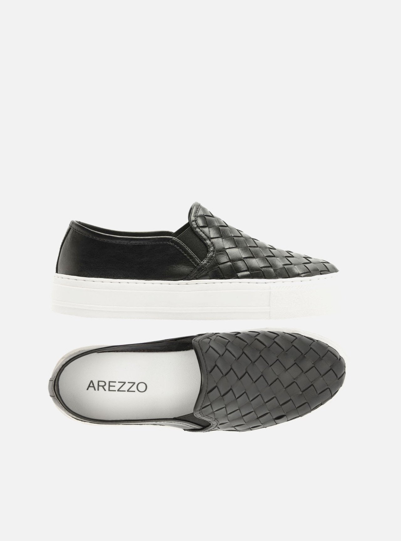 Tênis Preto Couro Salto Flatform Tressê — foto 5