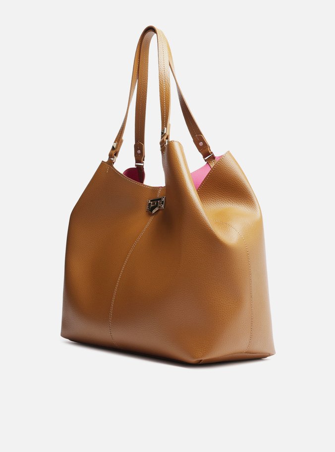 Bolsa Shopping Caramelo Grande Encaixe Metal