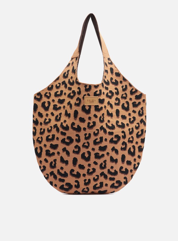 Bolsa Shopping Animal Print Crochê Mayra Glam Grande