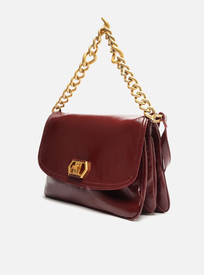 Bolsa Tiracolo Bordô Couro Amélia Grande