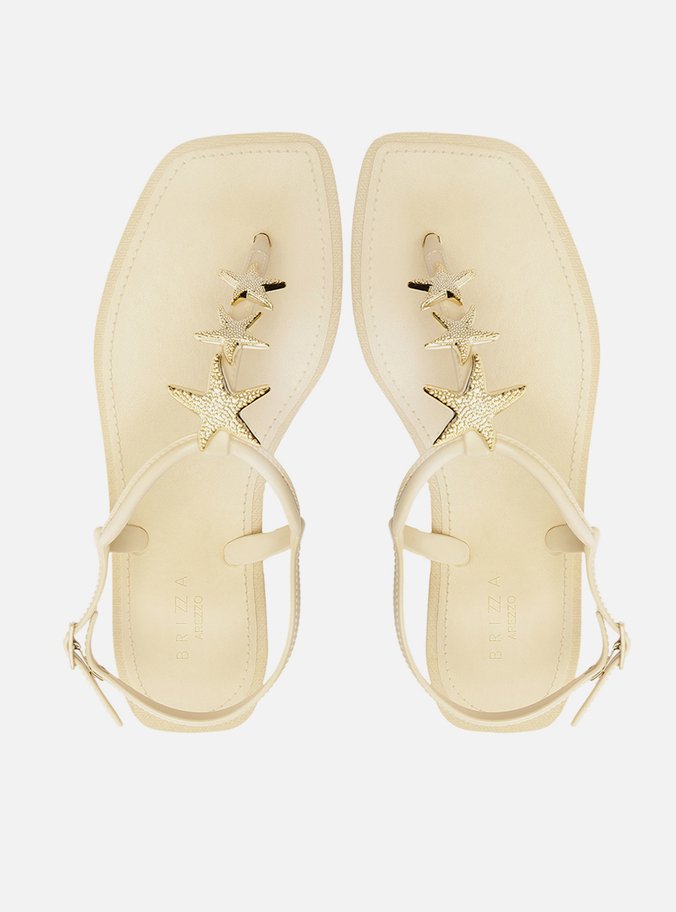 Sandália Rasteira Off-White Estrela Brizza