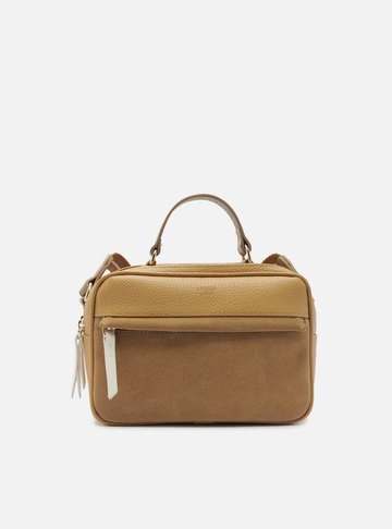 Bolsa Tiracolo Marrom Prione Média Branca