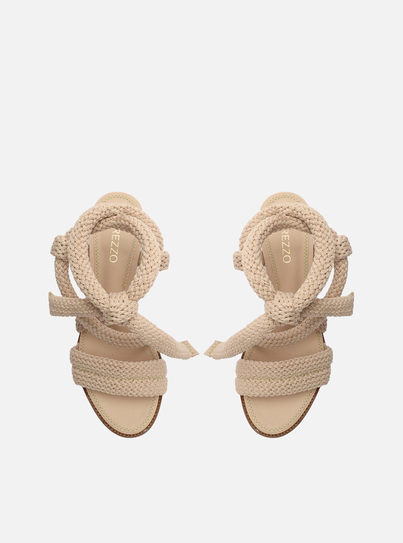 Sandália Off-White Salto Médio Tiras Cordão — foto 5