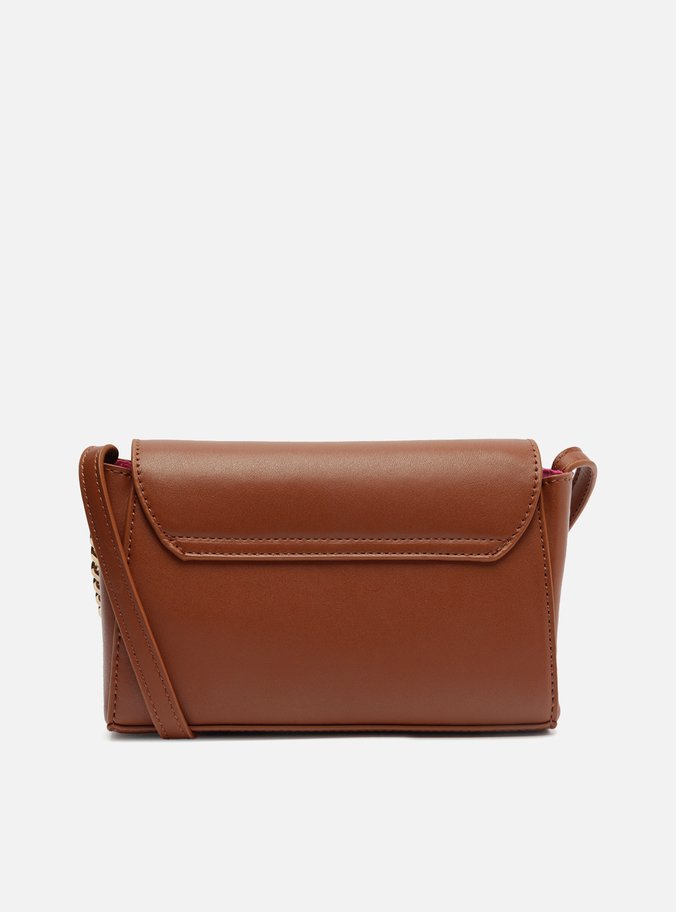 Bolsa Tiracolo Marrom Pequena Corrente Metal