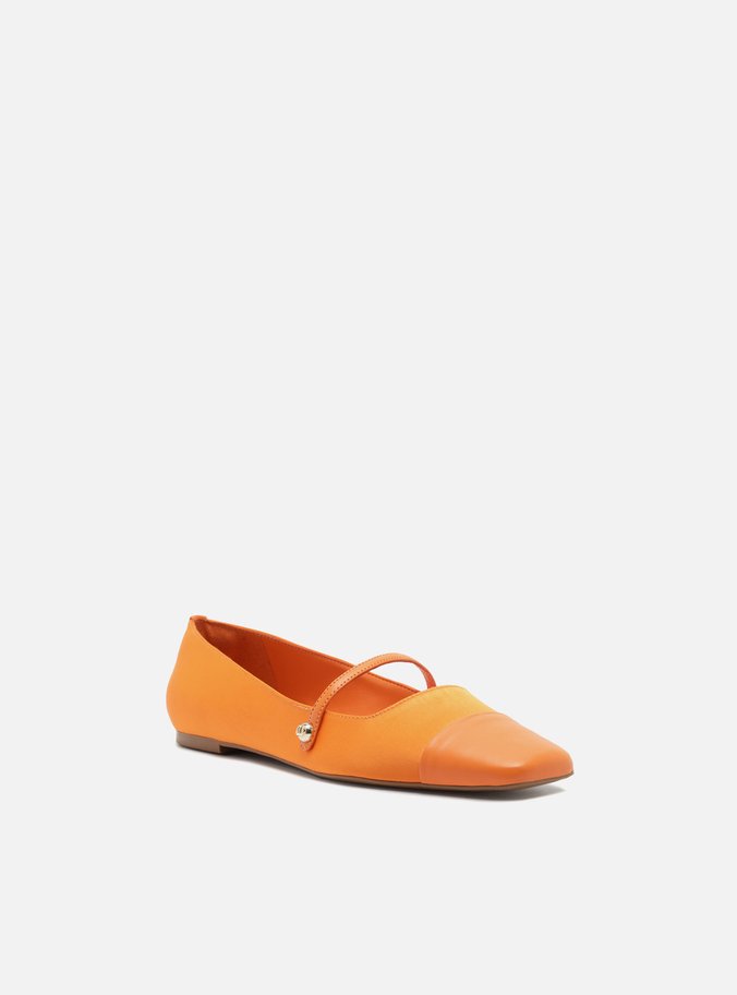 Sapatilha Laranja Couro Cap Toe