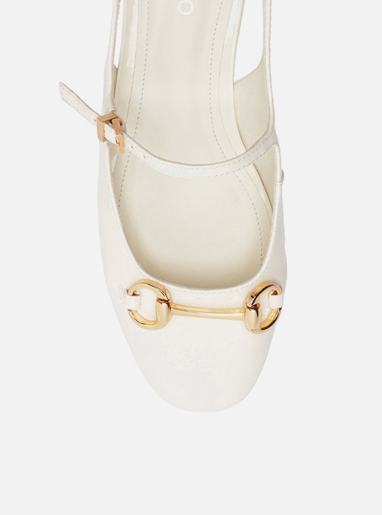 Sapatilha Boneca Branca Verniz Slingback Bridão — foto 5