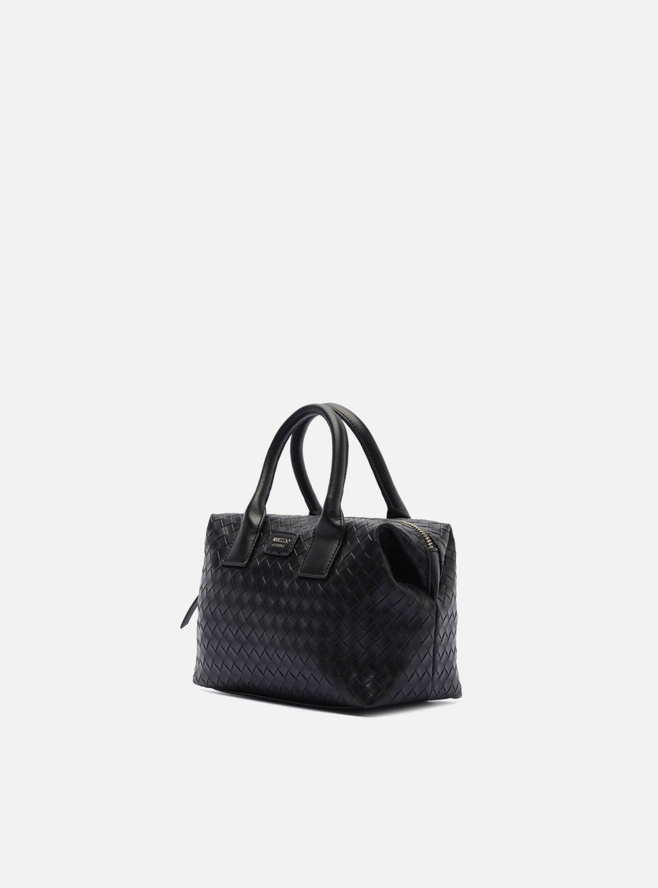 Bolsa Tote Preta Pequena Tressê Alças — foto 2