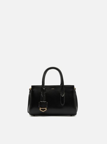 Arezzo — Bolsa Tote Preta Couro Pequena Metais