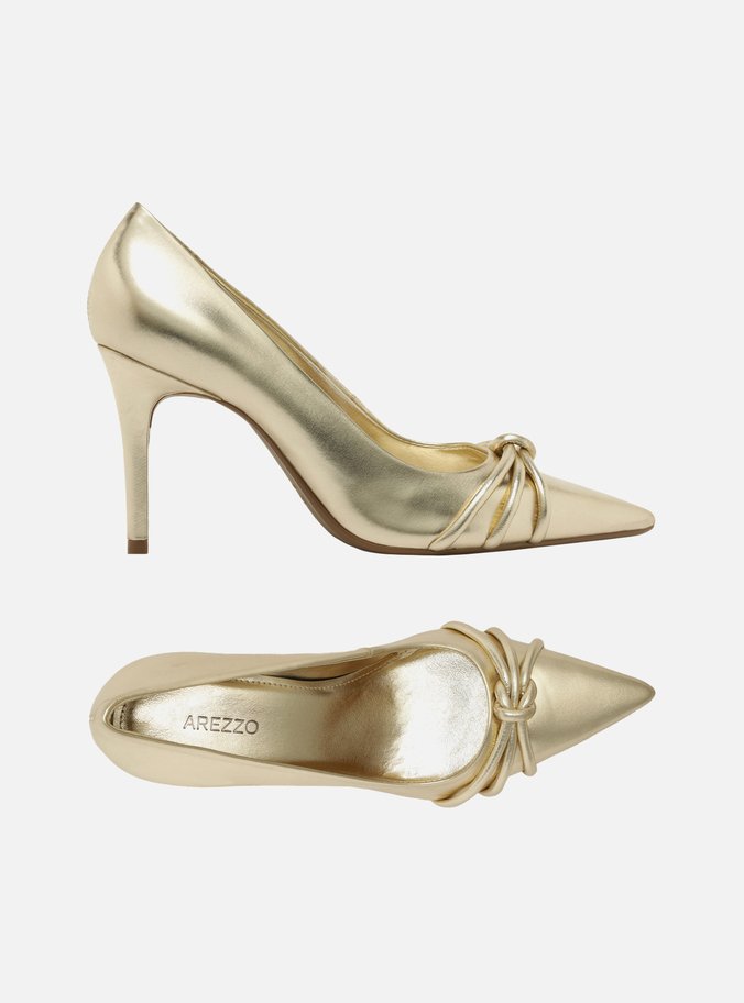 Scarpin Prata Verniz Salto Fino Tiras