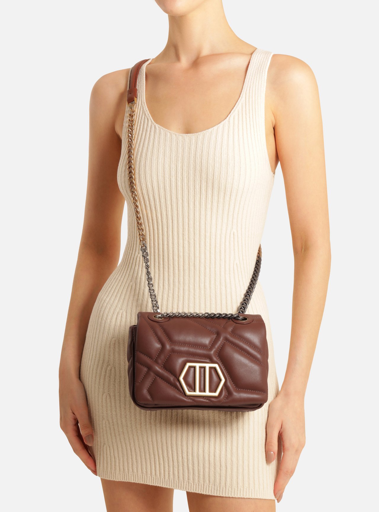 Bolsa Tiracolo Marrom Couro Emma Média — foto 6