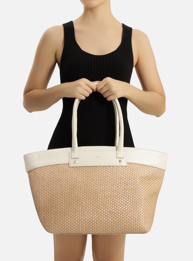 Bolsa Shopping Palha Grande Branca