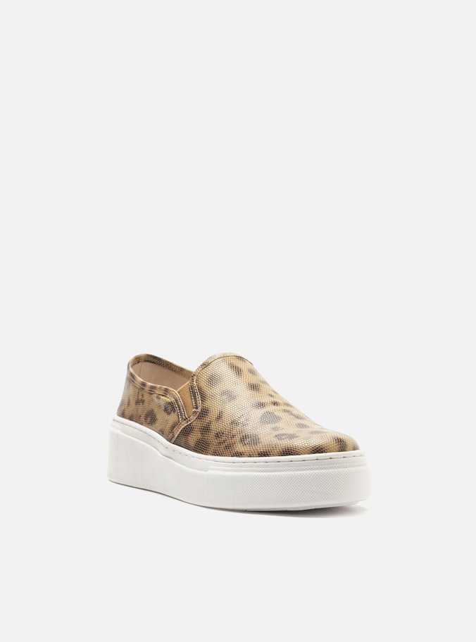 Tênis Slip On Animal Print Sola Alta Básico