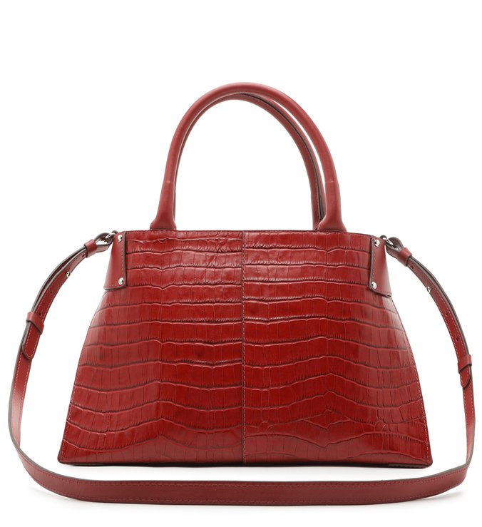 Bolsa Tote Vermelha Croco Roberta Grande Soft Rubi