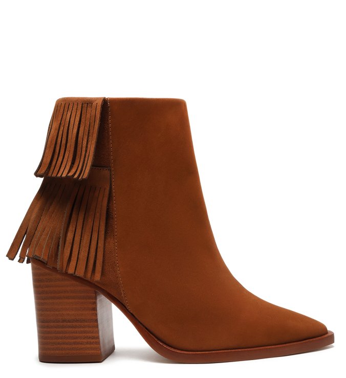 Bota Marrom Nobuck Cano Curto Franjas