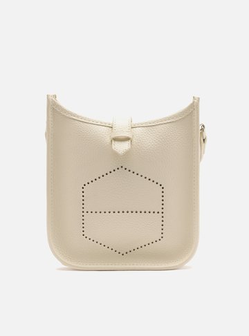 Arezzo — Bolsa Tiracolo Off-White Média Logo Perfurado