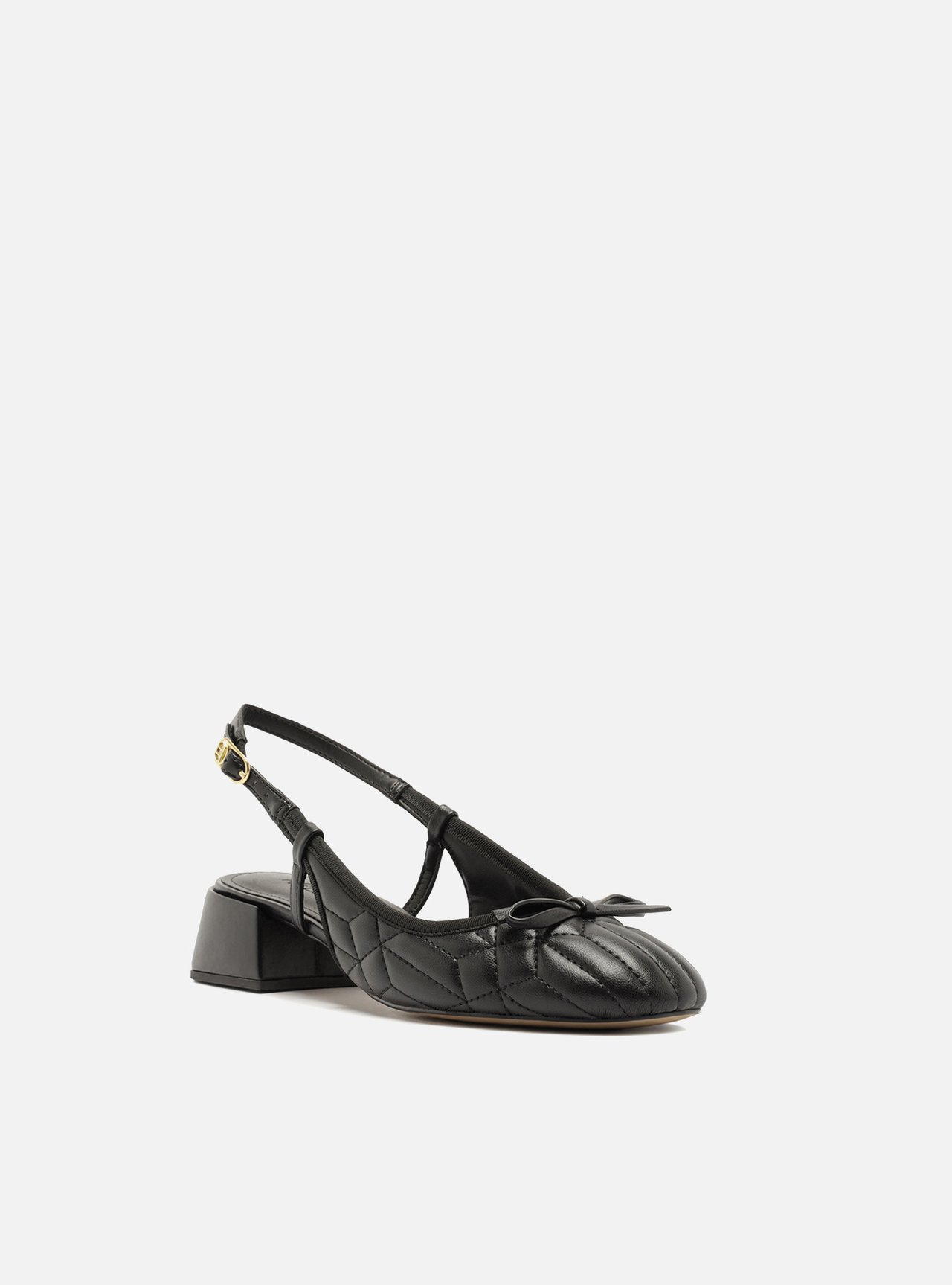 Scarpin Preto Salto Bloco Matelassê Slingback — foto 2