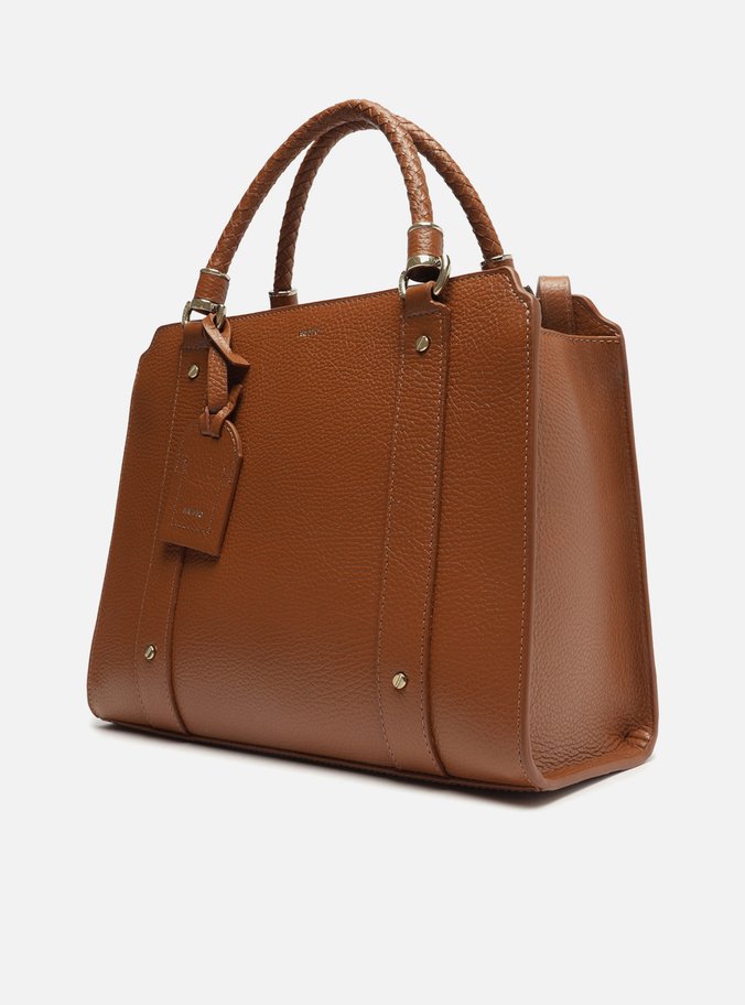 Bolsa Tote Marrom Camel Couro Piazza Grande