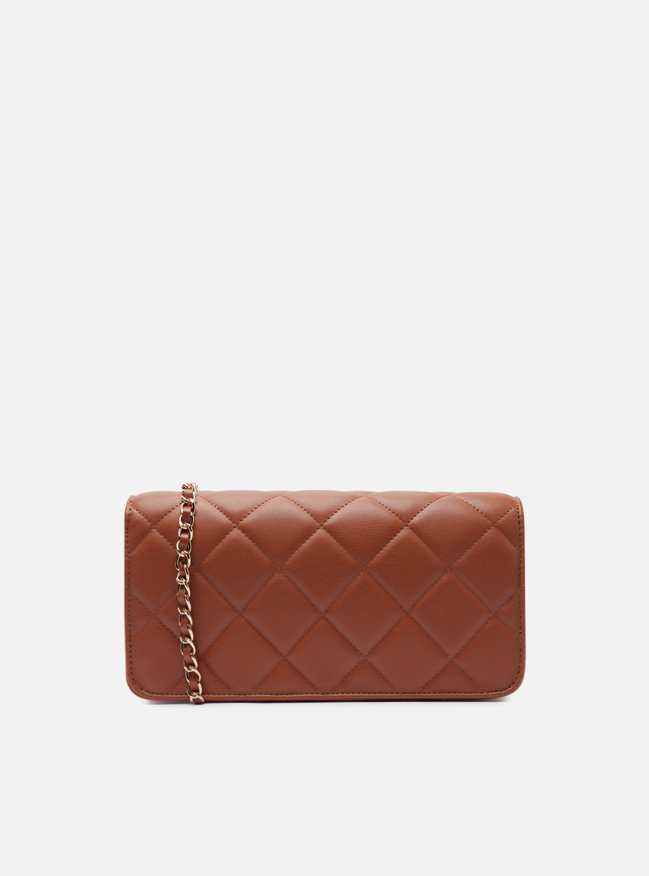 Bolsa Tiracolo Marrom Média Matelassê Corrente — foto 3