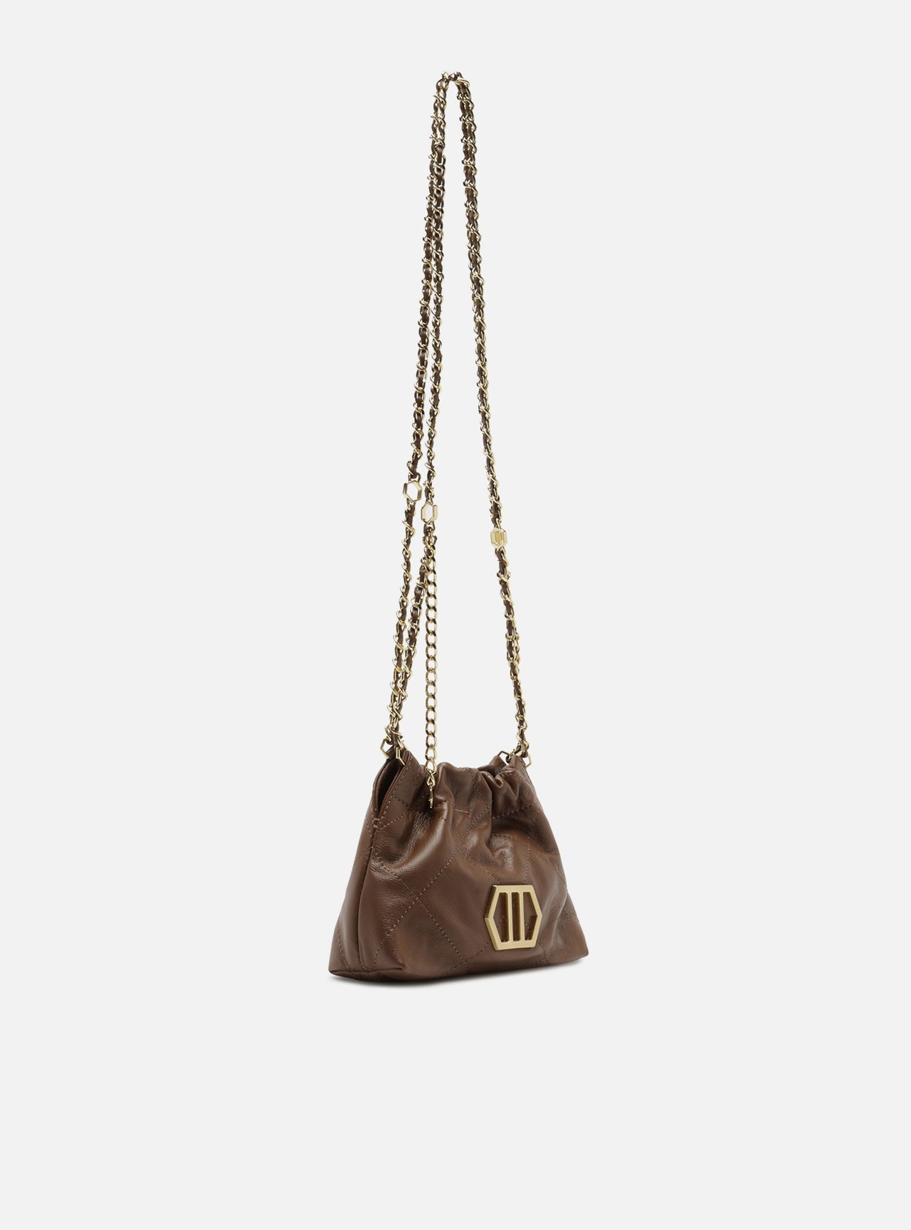 Bolsa Tiracolo Marrom Couro Pequena — foto 5