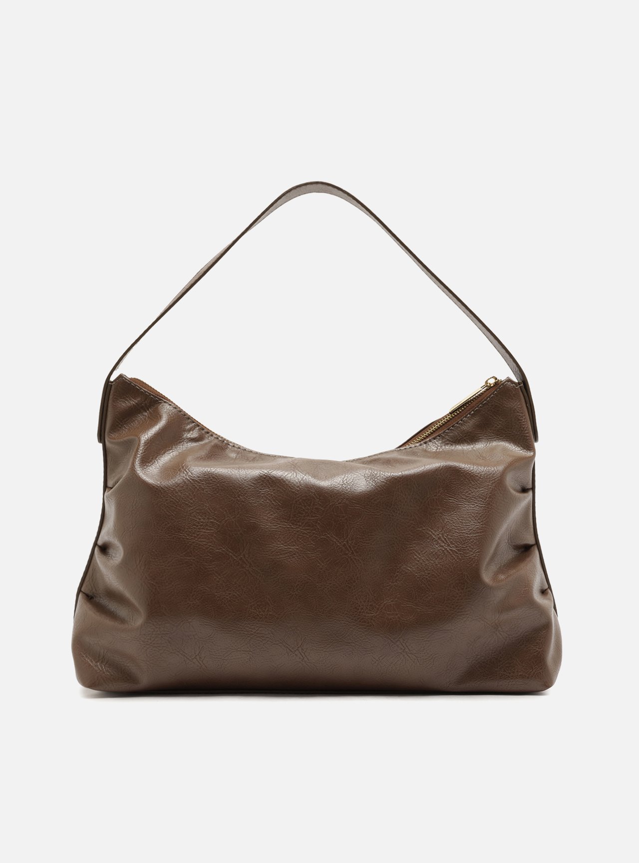Bolsa Hobo Marrom Grande Franzida — foto 3