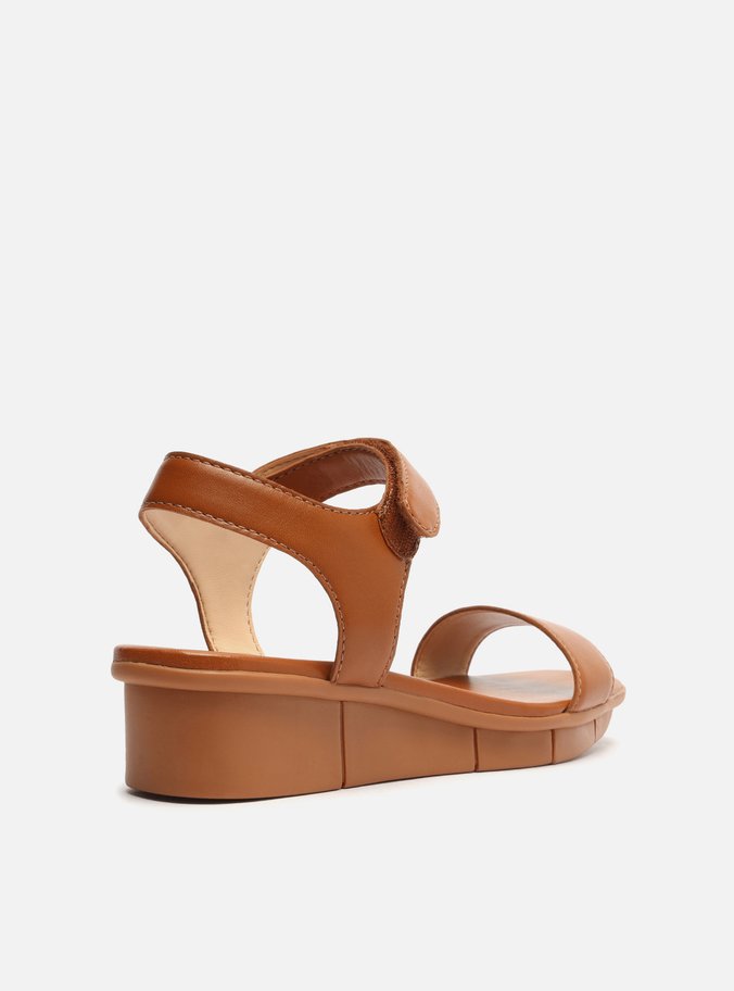 Sandália Marrom Couro Flatform Comfort