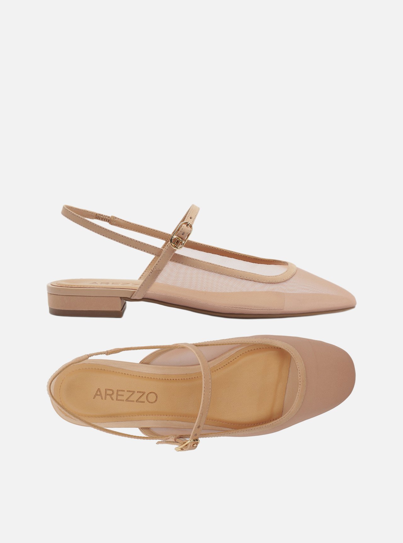 Sapatilha Nude Bico Quadrado Slingback — foto 5