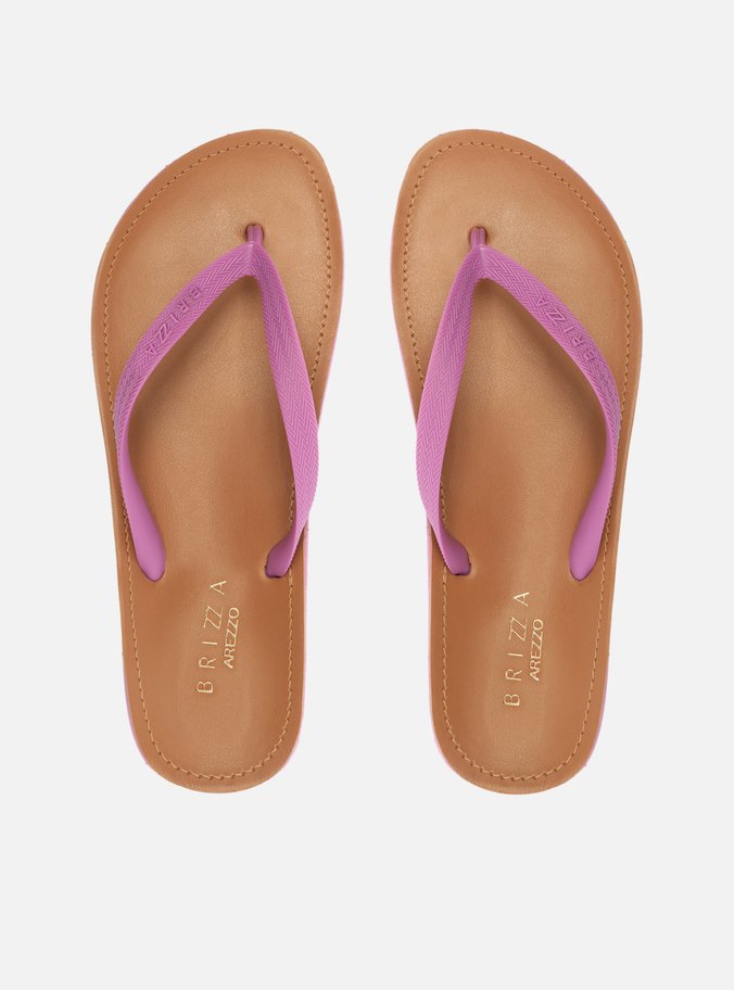 Chinelo de Dedo Roxo Palmilha Marrom