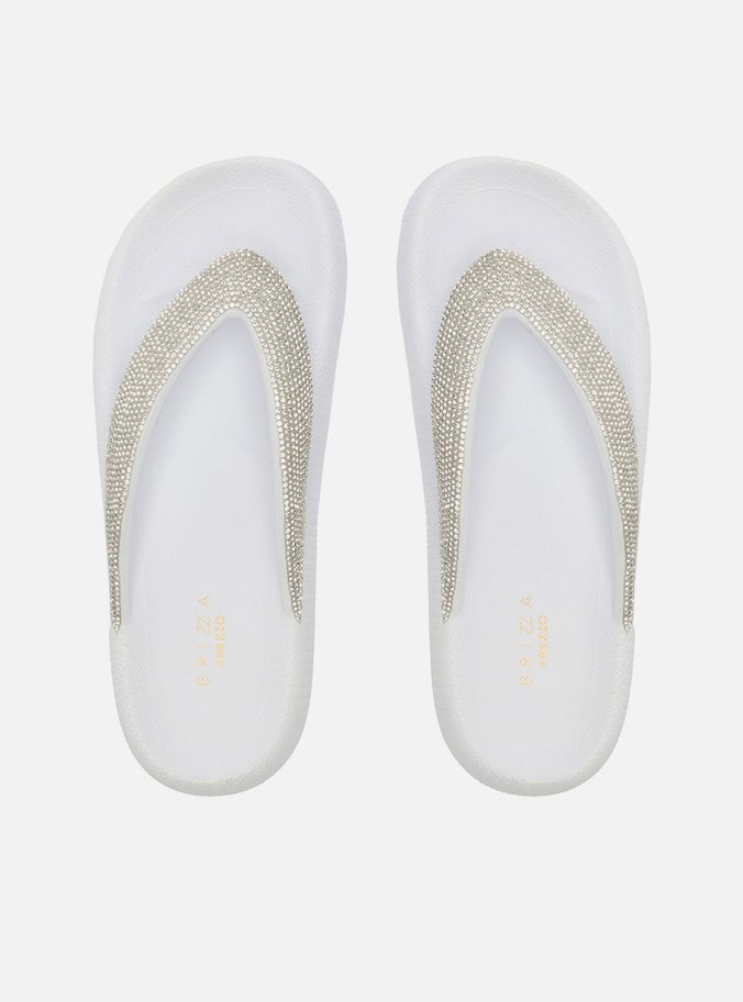 Chinelo de Dedo Branco Kioto Strass