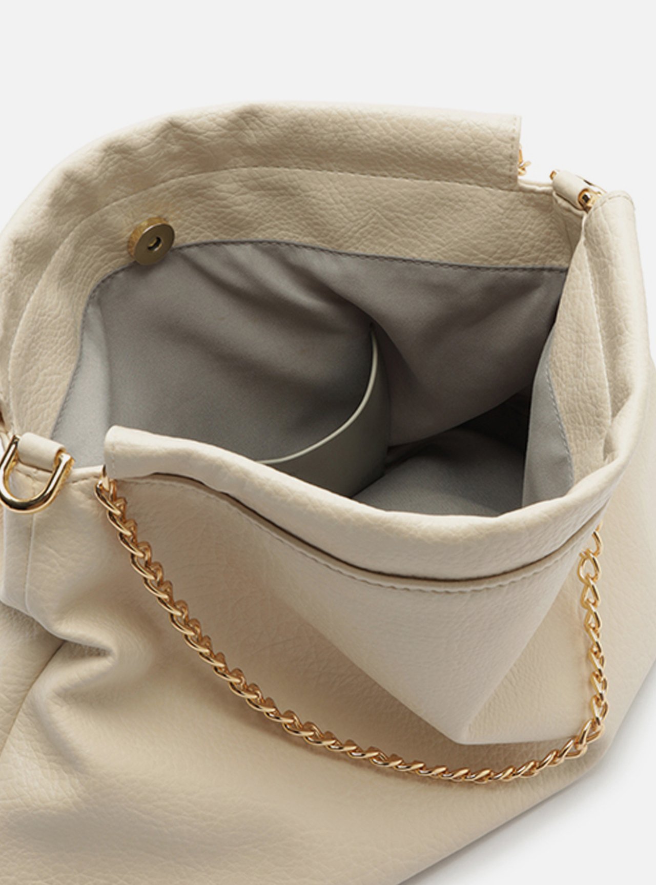 Bolsa Hobo Branca Média Alça Corrente — foto 4