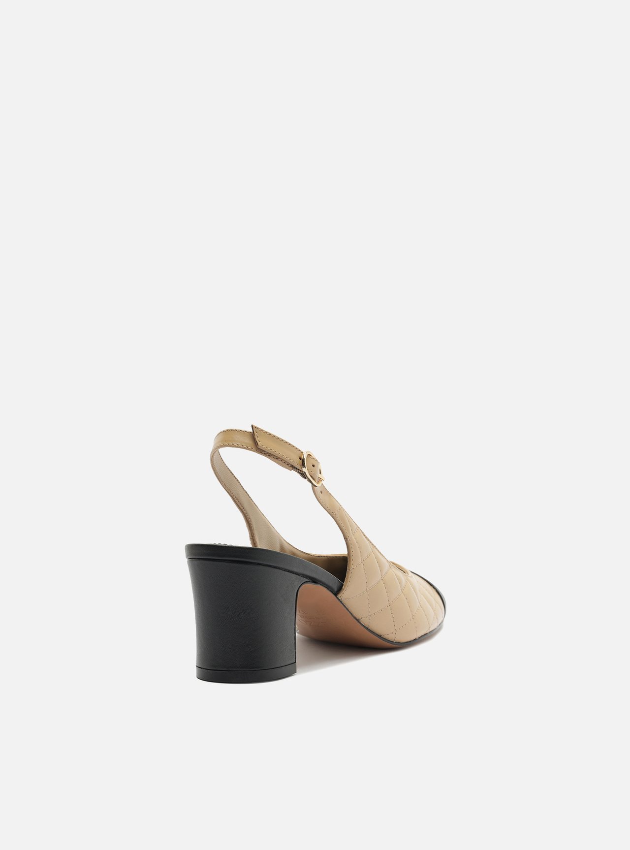 Scarpin Multineutro Couro Salto Bloco Fivela Slingback — foto 3