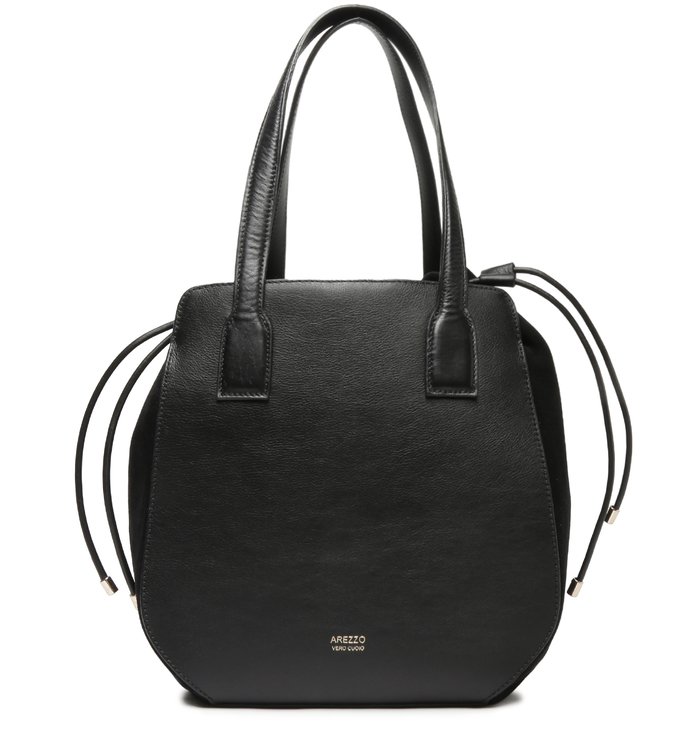 Bolsa Tote Preta Couro Grande Neo Boho