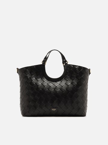 Bolsa Tote Preta Tressê Grande Tag