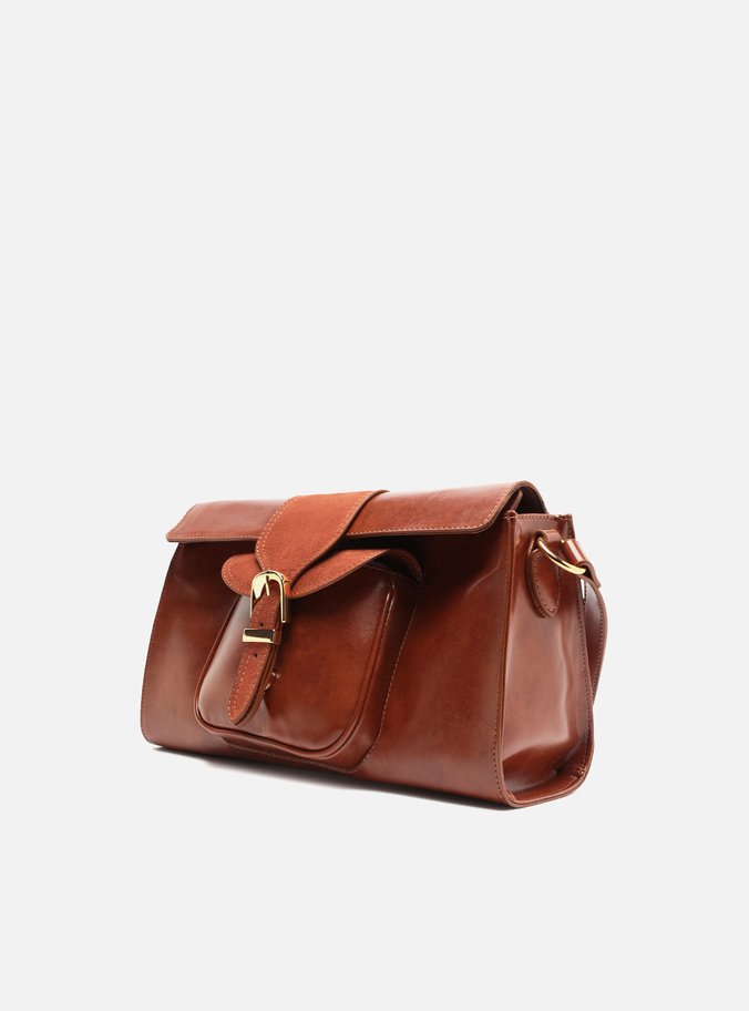 Bolsa Shoulder Caramelo Média Bolso Camurça
