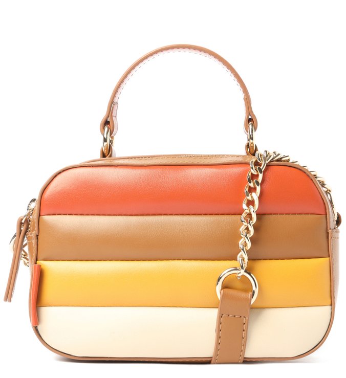 Bolsa Tiracolo Marrom Giorno Pequena Colorida