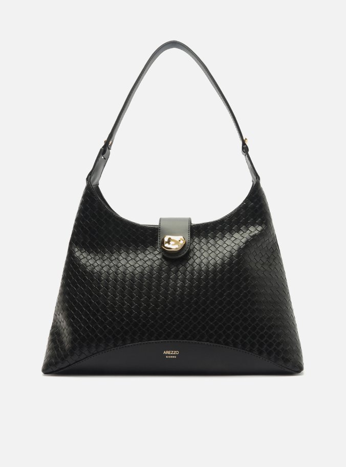 Bolsa Hobo Preta Média Tressê