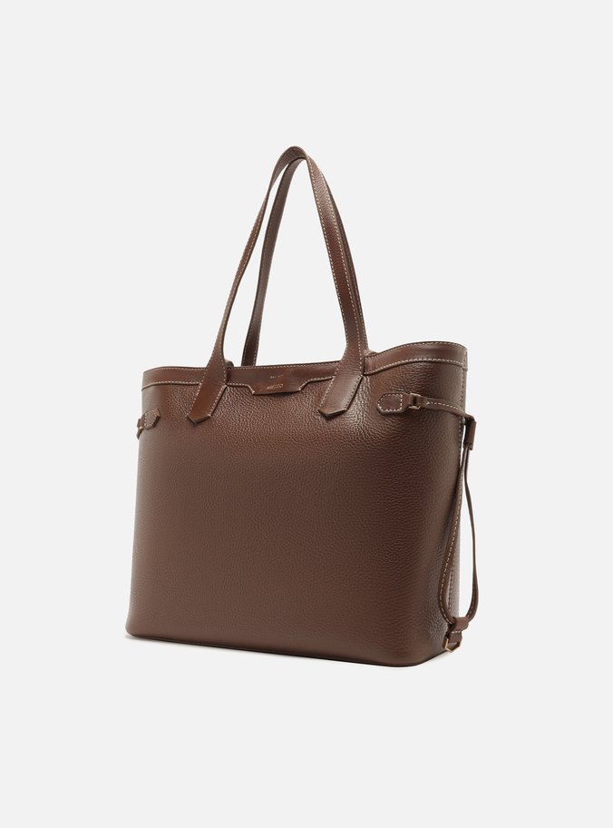 Bolsa Shopping Marrom Couro  Média