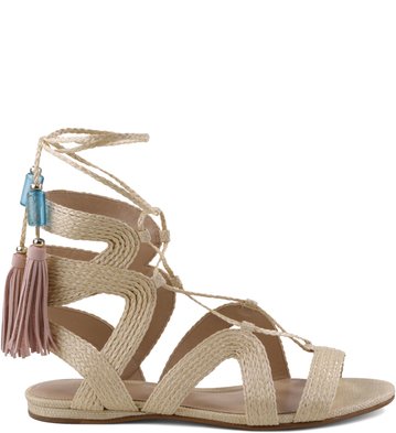 Gladiadora Lace-up Palha Natural