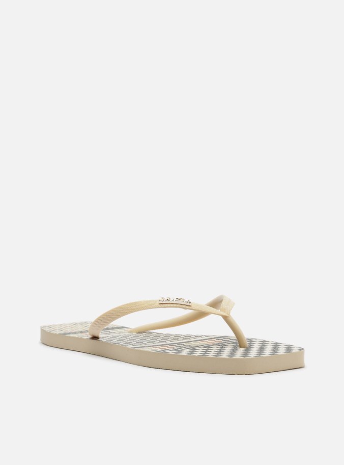 Chinelo de Dedo Branco Estampa Square Marrocos