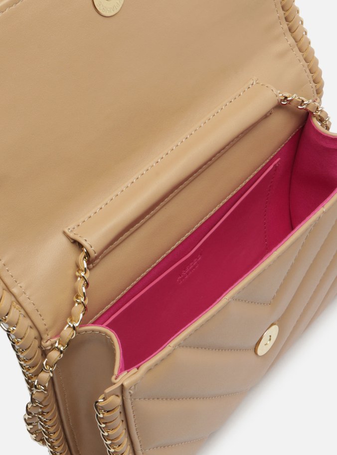 Bolsa Tiracolo Nude Pequena Matelassê Corrente