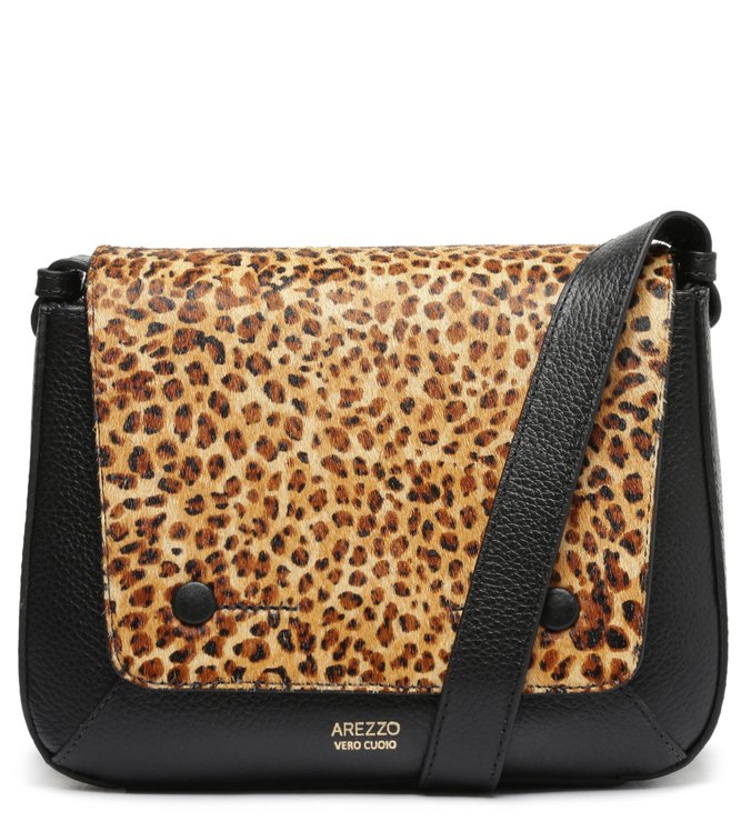 Bolsa Tiracolo Animal Print Couro Luana Média