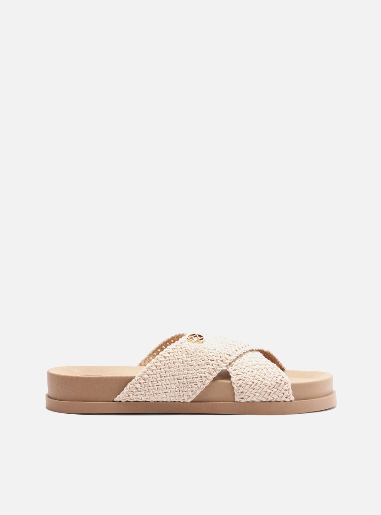 Sandália Papete Branca Flatform Tressê Brizza — foto 1
