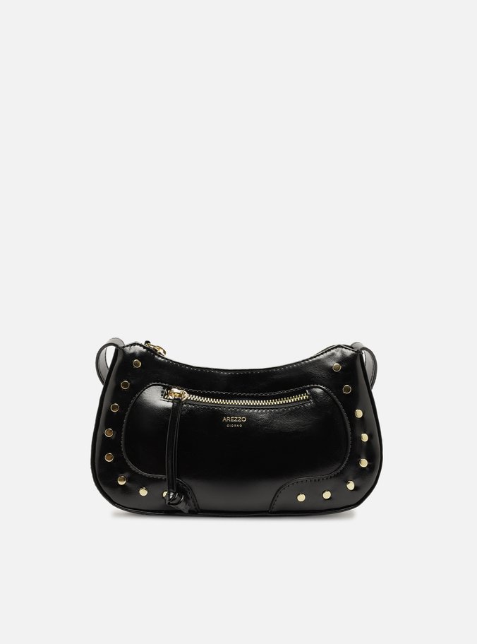 Bolsa Tiracolo Preta Média Rebites