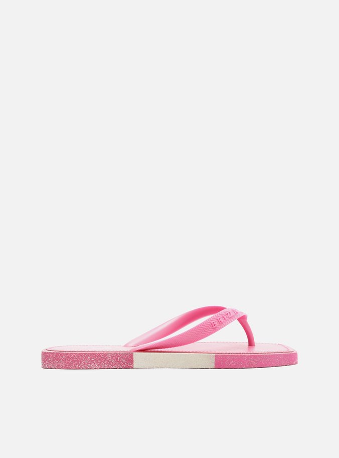 Chinelo de Dedo Rosa Glitter Square Brizza