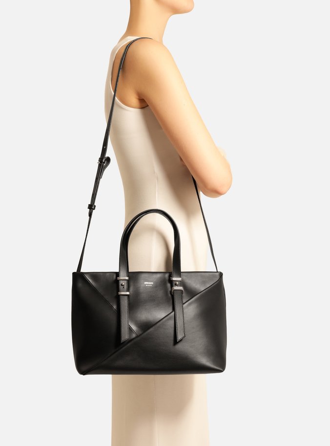 Bolsa Tote Preta Giorno Média Recortes